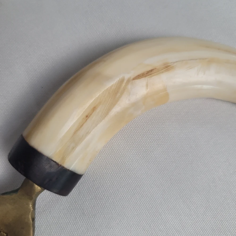 Vintage Hand Carved Warthog Tusk Brass Bottle Opener